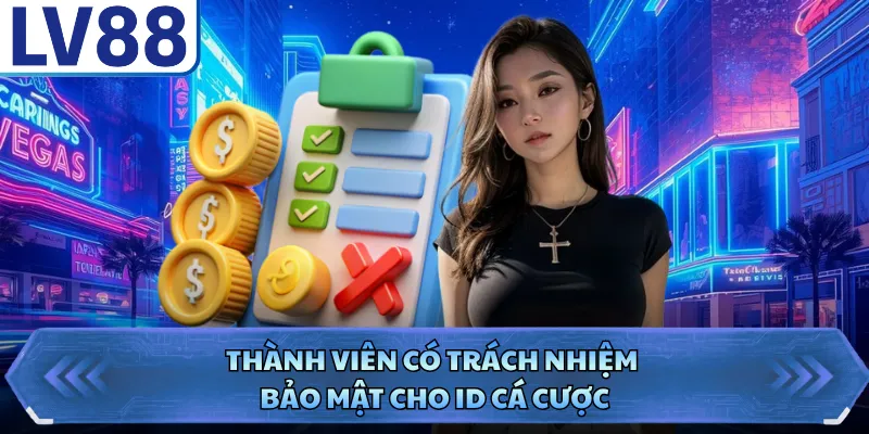 Điều Khoản Điều Kiện LV88 2 Thành viên có trách nhiệm bảo mật cho ID cá cược
